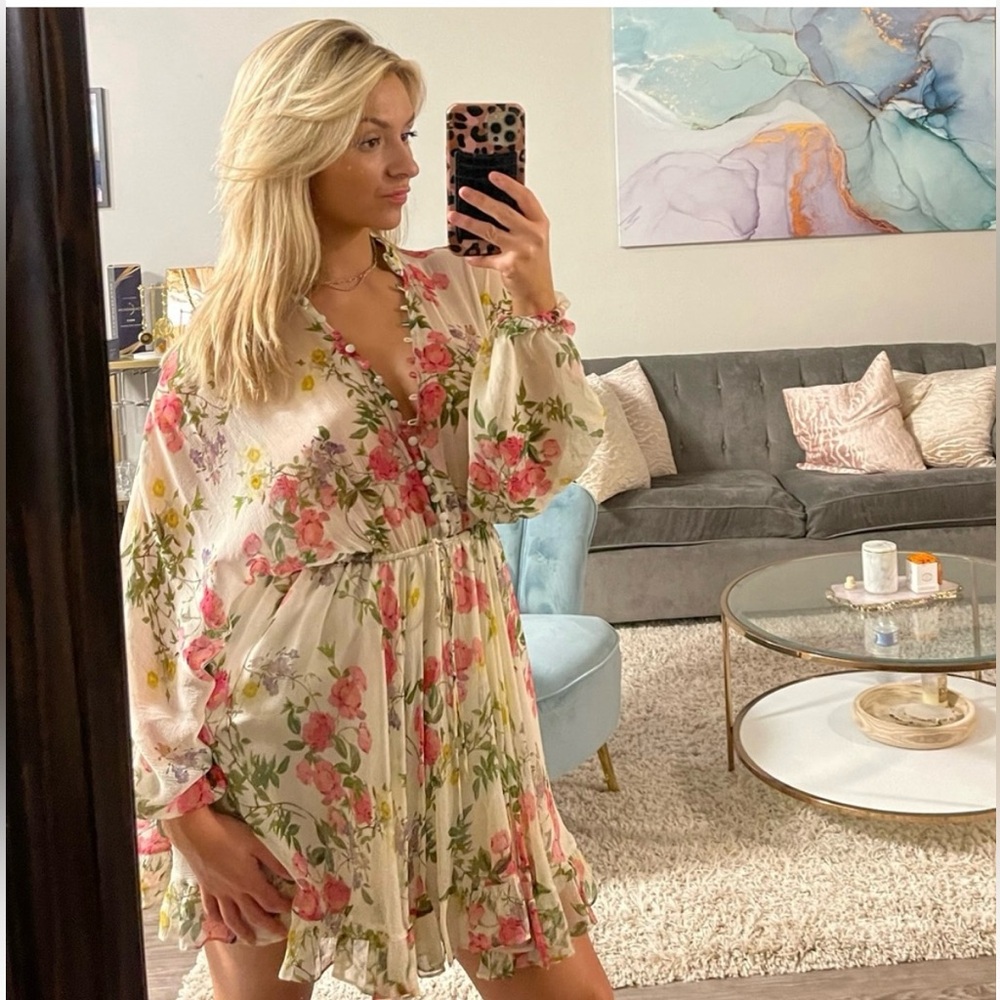 Floral silk dress